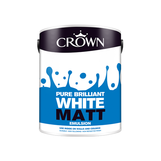 Crowning Glory: Transform Your Space with Crown Pure Brilliant White Matt Emulsion 2.5L